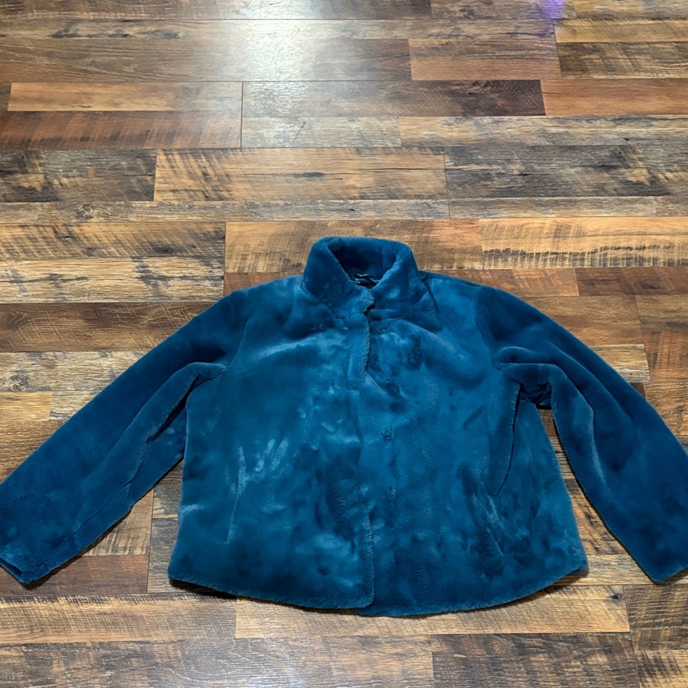 Dennis Basso Turquoise‎ Faux Fur Coat